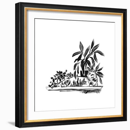 Purrfect House Plants III-June Vess-Framed Art Print