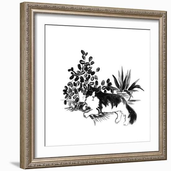 Purrfect House Plants IV-June Vess-Framed Art Print