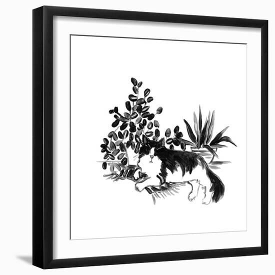 Purrfect House Plants IV-June Vess-Framed Art Print