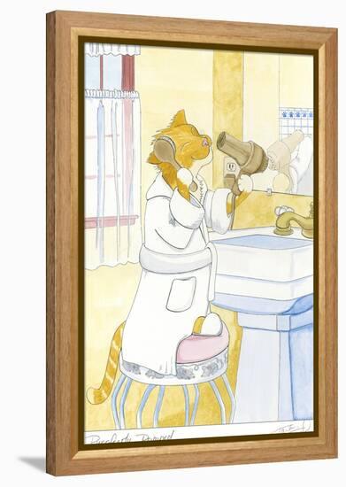 Purrfectly Primped-Tara Friel-Framed Stretched Canvas