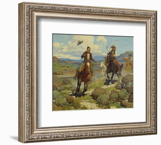 Pursuit of a Cattle Thief-Ken Hurd-Framed Premium Giclee Print