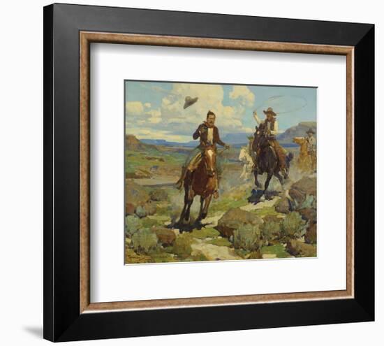 Pursuit of a Cattle Thief-Ken Hurd-Framed Premium Giclee Print