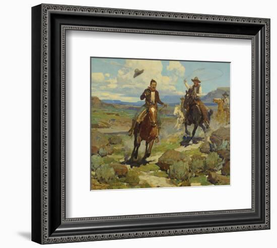 Pursuit of a Cattle Thief-Ken Hurd-Framed Premium Giclee Print