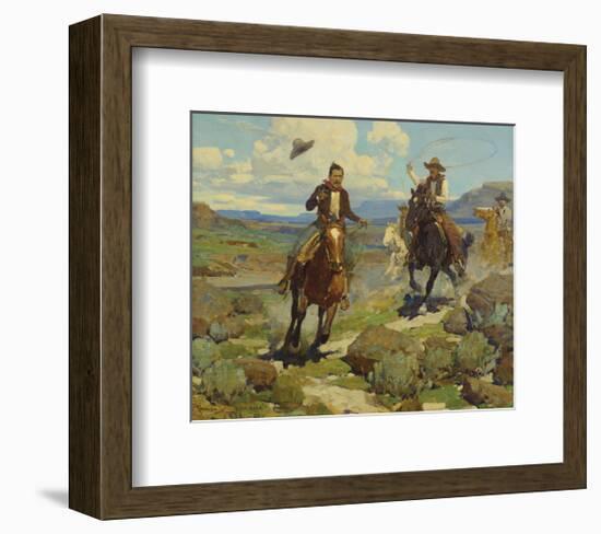 Pursuit of a Cattle Thief-Ken Hurd-Framed Premium Giclee Print