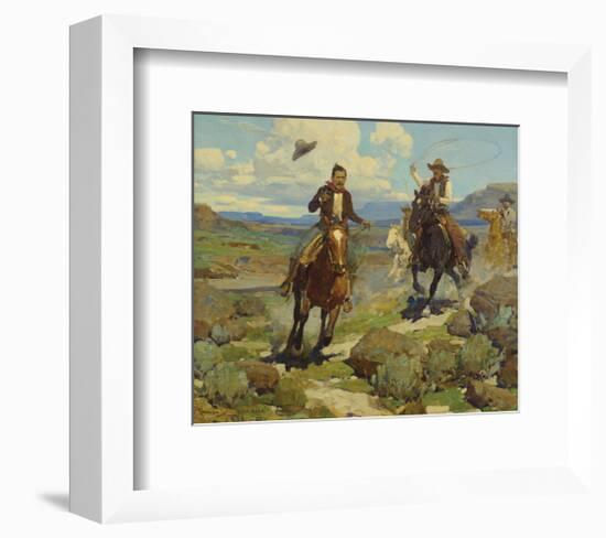 Pursuit of a Cattle Thief-Ken Hurd-Framed Premium Giclee Print