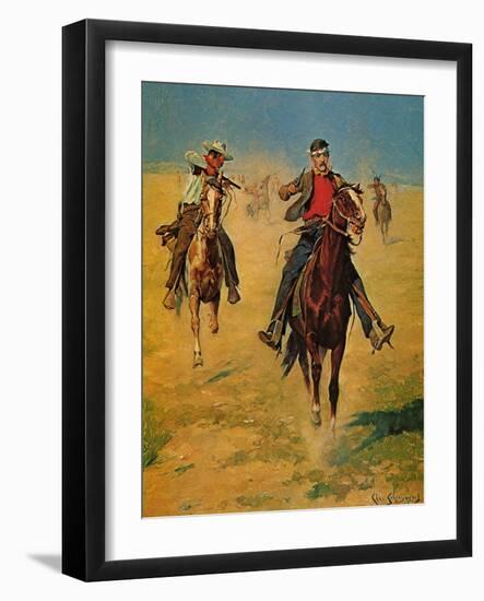 Pursuit or the Attack-Charles Shreyvogel-Framed Art Print