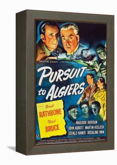Pursuit to Algiers, Basil Rathbone, Nigel Bruce, 1945-null-Framed Stretched Canvas