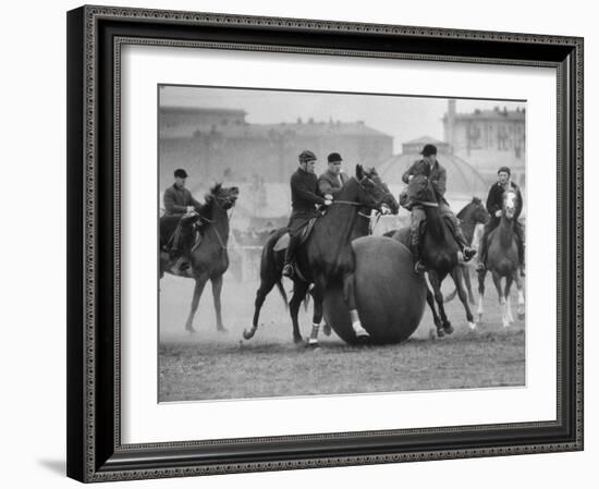 Push Ball Game at the Hippodrome Stadium-Howard Sochurek-Framed Photographic Print