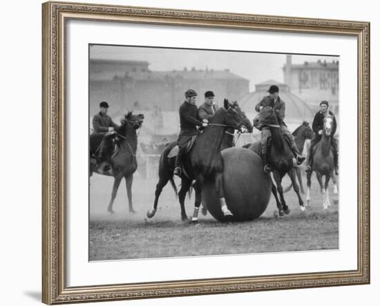 Push Ball Game at the Hippodrome Stadium-Howard Sochurek-Framed Photographic Print