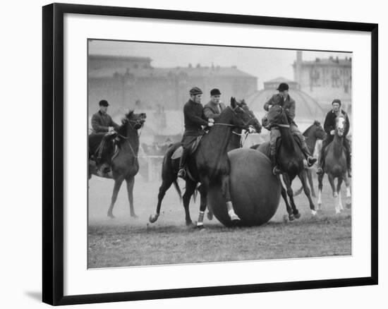 Push Ball Game at the Hippodrome Stadium-Howard Sochurek-Framed Photographic Print