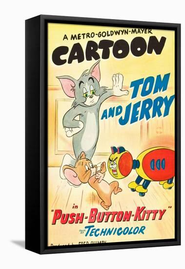 Push-Button Kitty, Tom, Jerry on poster art, 1952-null-Framed Stretched Canvas