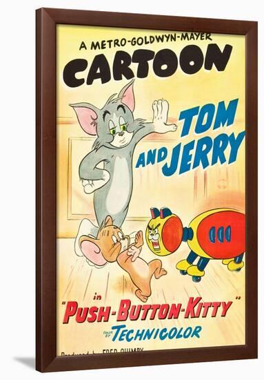 Push-Button Kitty, Tom, Jerry on poster art, 1952-null-Framed Poster