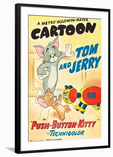 Push-Button Kitty, Tom, Jerry on poster art, 1952-null-Framed Poster