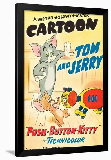 Push-Button Kitty, Tom, Jerry on poster art, 1952-null-Framed Poster