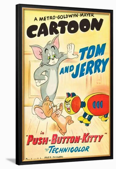 Push-Button Kitty, Tom, Jerry on poster art, 1952-null-Framed Poster