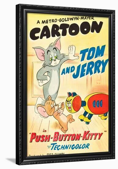 Push-Button Kitty, Tom, Jerry on poster art, 1952-null-Framed Poster