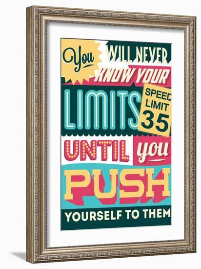 Push Yourself to Your Limits-Vintage Vector Studio-Framed Art Print