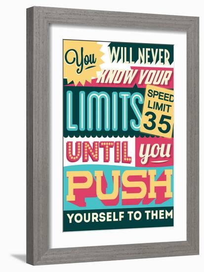 Push Yourself to Your Limits-Vintage Vector Studio-Framed Art Print