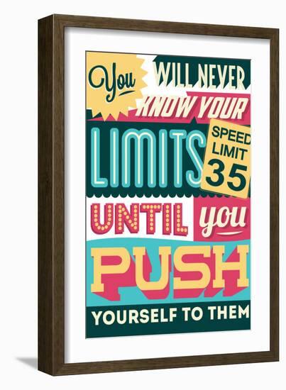 Push Yourself to Your Limits-Vintage Vector Studio-Framed Art Print