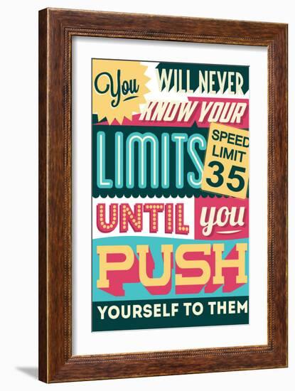 Push Yourself to Your Limits-Vintage Vector Studio-Framed Art Print