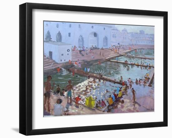 Pushkar Ghats, Rajasthan-Andrew Macara-Framed Giclee Print