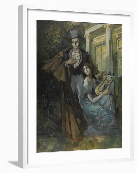 Pushkin and the Muse-Konstantin Alexeyevich Korovin-Framed Giclee Print