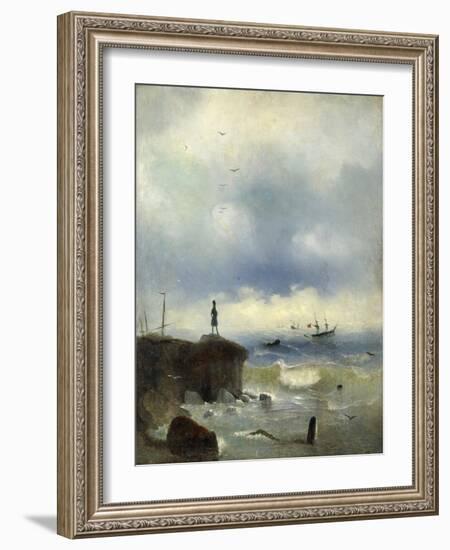 Pushkin Looking at the Black Sea, 1838-Ivan Konstantinovich Aivazovsky-Framed Giclee Print