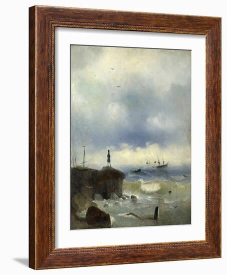 Pushkin Looking at the Black Sea, 1838-Ivan Konstantinovich Aivazovsky-Framed Giclee Print