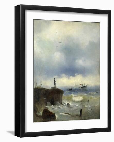 Pushkin Looking at the Black Sea, 1838-Ivan Konstantinovich Aivazovsky-Framed Giclee Print