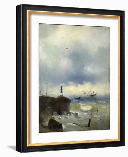 Pushkin Looking at the Black Sea, 1838-Ivan Konstantinovich Aivazovsky-Framed Giclee Print