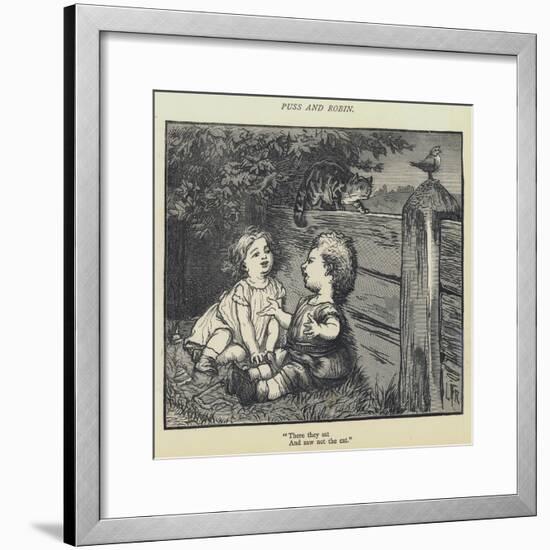 Puss and Robin-Lorens Frolich-Framed Giclee Print