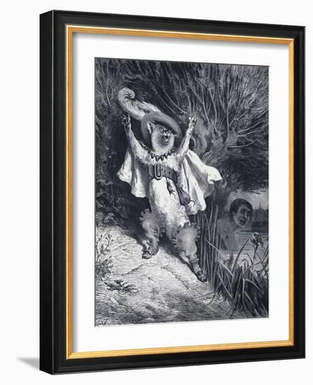 Puss in Boots, Illustration-Gustave Doré-Framed Giclee Print