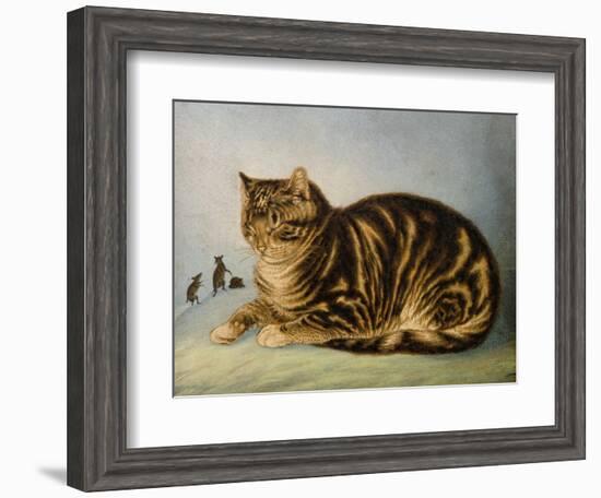 Puss Napping-George Baxter-Framed Giclee Print