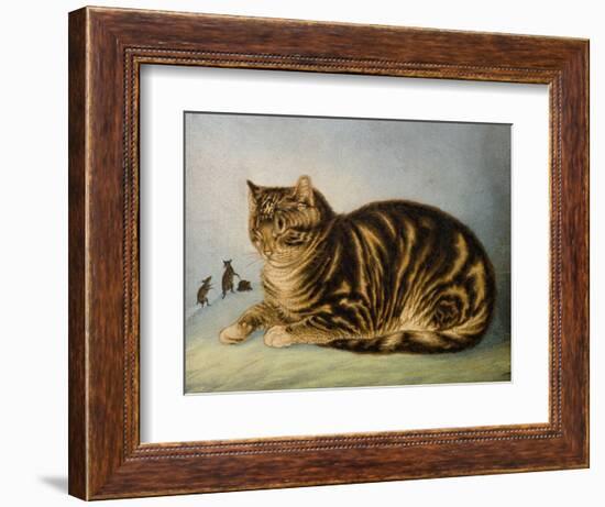 Puss Napping-George Baxter-Framed Giclee Print