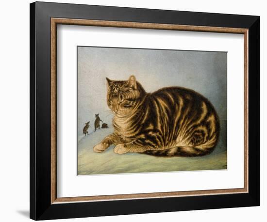 Puss Napping-George Baxter-Framed Giclee Print