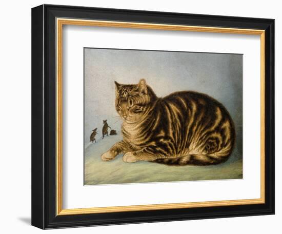 Puss Napping-George Baxter-Framed Giclee Print