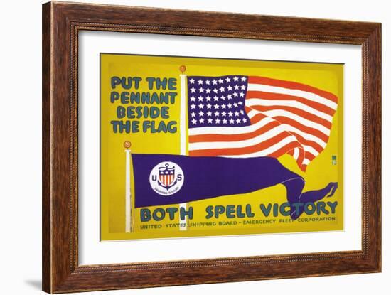 Put the Pennant Beside the Flag, c.1917-Charles Buckles Falls-Framed Art Print