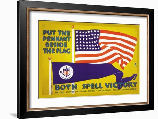 Put the Pennant Beside the Flag, c.1917-Charles Buckles Falls-Framed Art Print