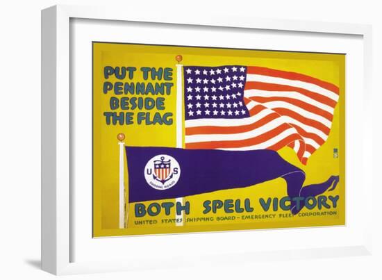 Put the Pennant Beside the Flag, c.1917-Charles Buckles Falls-Framed Art Print