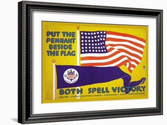 Put the Pennant Beside the Flag, c.1917-Charles Buckles Falls-Framed Art Print