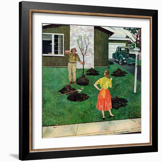 "Put the Tree There?", April 9, 1955-George Hughes-Framed Giclee Print