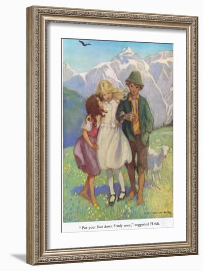 Put Your Foot Down Firmly Once,' Suggested Heidi, Illustration from 'Heidi'-Jessie Willcox-Smith-Framed Giclee Print