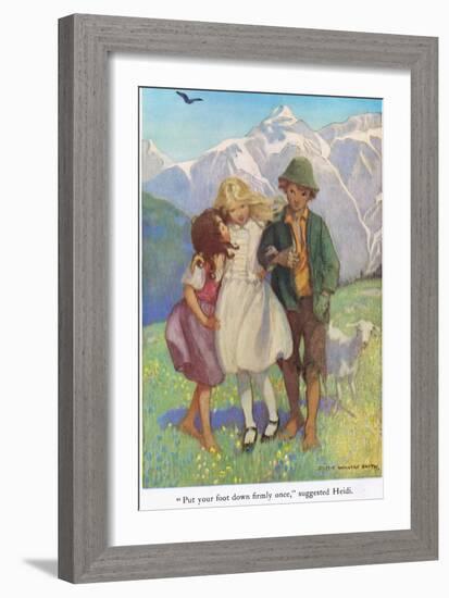 Put Your Foot Down Firmly Once,' Suggested Heidi, Illustration from 'Heidi'-Jessie Willcox-Smith-Framed Giclee Print