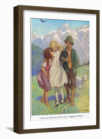 Put Your Foot Down Firmly Once,' Suggested Heidi, Illustration from 'Heidi'-Jessie Willcox-Smith-Framed Giclee Print