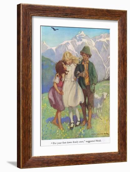 Put Your Foot Down Firmly Once,' Suggested Heidi, Illustration from 'Heidi'-Jessie Willcox-Smith-Framed Giclee Print