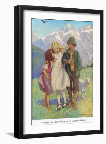 Put Your Foot Down Firmly Once,' Suggested Heidi, Illustration from 'Heidi'-Jessie Willcox-Smith-Framed Giclee Print