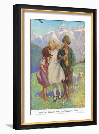 Put Your Foot Down Firmly Once,' Suggested Heidi, Illustration from 'Heidi'-Jessie Willcox-Smith-Framed Giclee Print