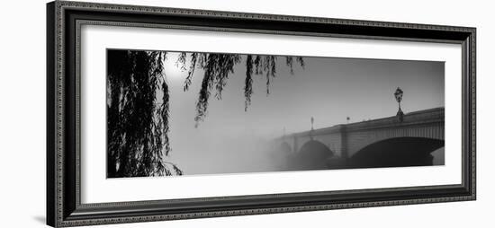Putney Bridge During Fog, Thames River, London, England-null-Framed Photographic Print