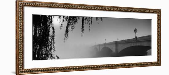 Putney Bridge During Fog, Thames River, London, England-null-Framed Photographic Print