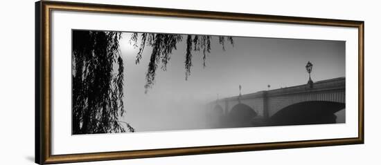 Putney Bridge During Fog, Thames River, London, England-null-Framed Photographic Print
